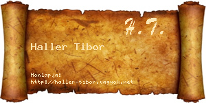 Haller Tibor névjegykártya